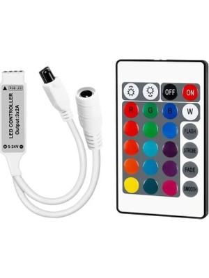 Motto Ticaret Powermaster 5-12-24 Volt 3x2 Amper Mini 24 Tuşlu LED Rgb Kontrol Cihazı