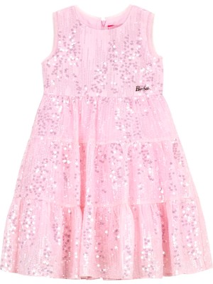 Barbie Pembe Kız Çocuk Payetli Abiye Elbise BRB6SG-ELB6521