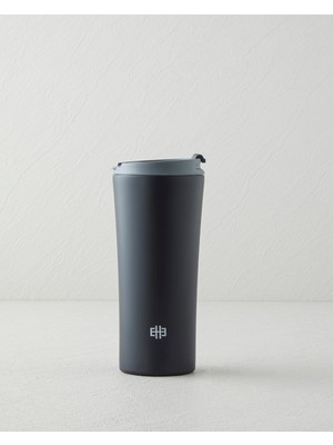 English Home Good Mood Bliss Çelik Termos 400 ml Asfalt Siyah Çift Katmanlı İzolasyonlu