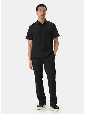 Calvin Klein Siyah Erkek Gömlek LV04LF109GUB1_SS Solıd Seersucker C