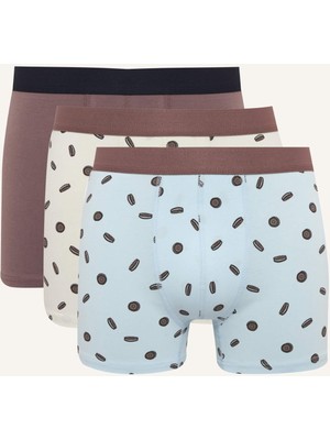 DeFacto Regular Fit Baskılı 3'lü Boxer H4501AX26SP
