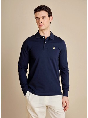 Brooks Brothers Lacivert Erkek Standart Fit T-Shirt BBFW25MTS008