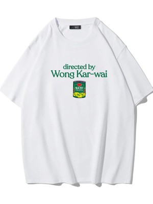 Brz Collection Unisex Oversize Directed By Wong Kar-Wai T-Shirt (Beyaz)