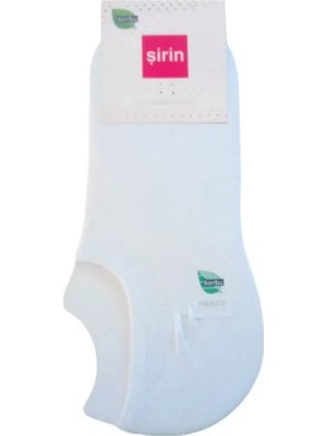 ŞİRİN Şirin Patik Premium Bambu Dikişsiz Çorap Beyaz Kadın 4037 – 12 Adet