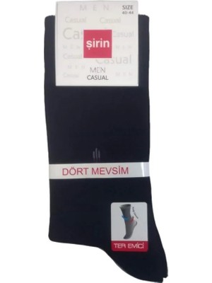 ŞİRİN Şirin Soket Casual Dört Mevsim Ter Emici Çorap Siyah Erkek 7150 – 12 Adet