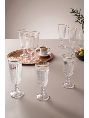 Rakle Splendid Gold 8'li Kahve Yanı Kadehi Seti 120 cc