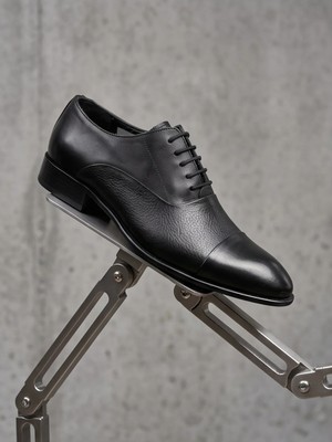 Black Signature Hakiki Deri Cap Toe Oxford Premium