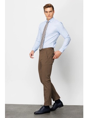 İGS Camel Erkek Pamuklu Kumaş Pantolon Regular Fit – Rahat Kalıp Günlük Ofis Stili