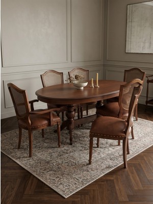 Kleinhaus Furniture Elegansia Masa Takımı (6 Adet Retro Sandalyeli)