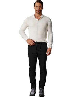 İGS Siyah Jogger Stil Erkek Pantolon – Lastikli Ipli