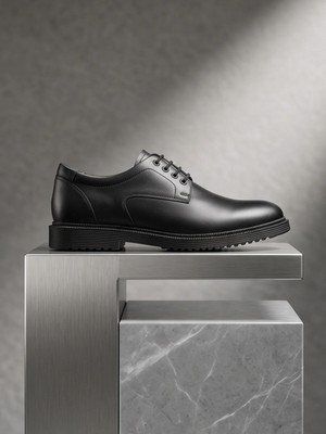 Büyük Beden Siyah %100 Hakiki Deri Özel Seri Bağcıksız Kolay Giyim Günlük Erkek Sneaker