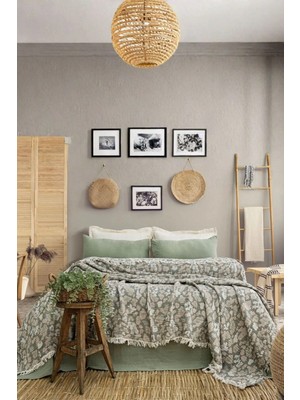 Layan Home 4 Katlı %100 Pamuk Müslin Çift Kişilik Yatak Örtüsü – Leopar Desen