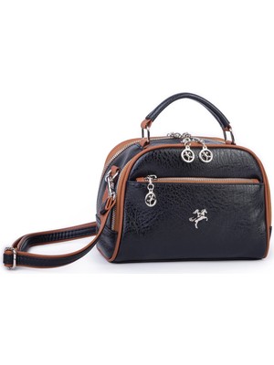 Nas Bag Kadın El ve Çapraz Çantası Fonksiyonel Şıklık Siyah Taba Victoria