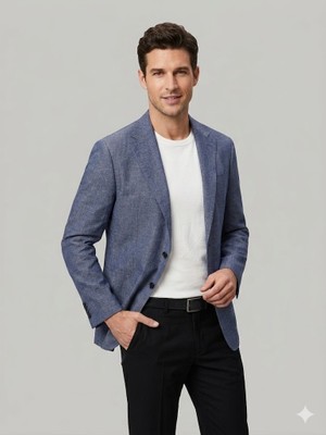 Centilmen Mcr Erkek Keten Görünümlü Slim Fit Blazer Ceket 41491