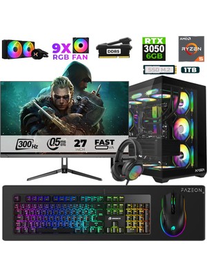 Xaser Star X170 Ryzen 5 7500F 16GB Ram 1tb M.2 Nvme SSD 6gb RTX3050 27" 300Hz Oyuncu Bilgisayarı