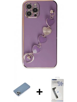 Marsilyan™- iPhone 12 Pro Kılıf Nova Işık Prime - Şeffaf Uv Polymer Nano Ekran Koruyucu + Shine Kamera Lens Koruma Cam - Gs