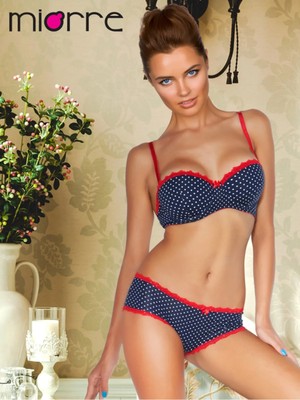 Miorre Push-Up Sütyen Takım Kadın Yumuşak Kumaşlı Dolgulu Puantiyeli Çok Renkli Set