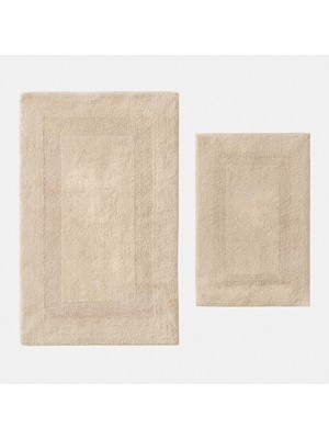 Ecocotton Tamara 2'li Banyo Paspas Seti %100 Pamuk Bej 40X60-60X90