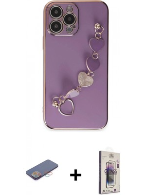 Marsilyan™- iPhone 13 Pro Max Kılıf Nova Işık Prime - Siyah Bilvis 3D Cam Ekran Koruyucu + Renkli Kamera Lens Koruma Cam - Pe