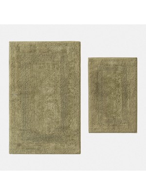 Ecocotton Tamara 2'li Banyo Paspas Seti %100 Pamuk Koyu Yeşil 40X60-60X90