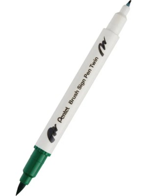 Pentel Brush Sing Pen Twin Çift Taraflı Fırça Uçlu Kalem Green