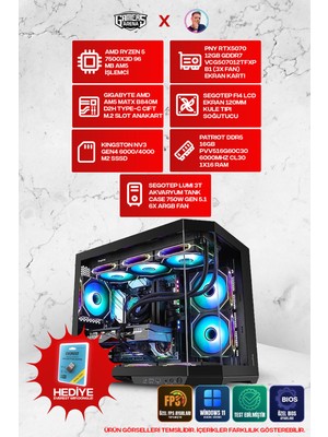 Gamers Arena Emakın Rtx 5070 Ryzen 5 7500X3D 16 GB Ddr5 1 Tb Gen4 SSD 750W Gen5 Oem Paket