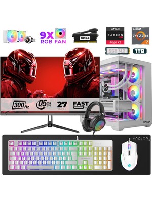 Xaser Star X160 Ryzen 7 5700X 32GB Ram 1tb M.2 Nvme SSD 16GB RX9060XT 27" 300Hz Oyuncu Bilgisayarı