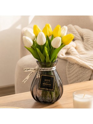 Porsima DHZ90223-1 Dekoratif Cam Vazo Antrasit 15CM-600ML