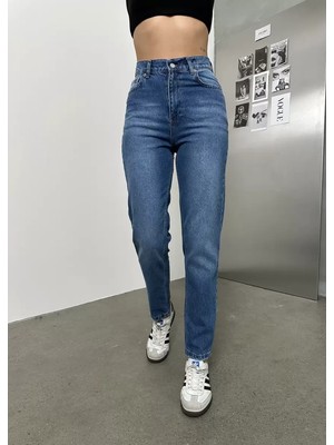 Naturion Mavi Yüksek Bel Mom Jean
