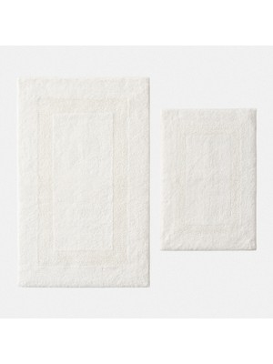 Ecocotton Tamara 2'li Banyo Paspas Seti %100 Pamuk Krem 40X60-60X90