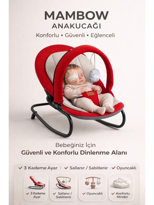 Quero Mambow Ana Kucağı, Premium Cotton, 3 Kademe Ayarı, Sallanır, Sabitlenir, Oyuncaklı Ana Kucağı, Nefes Alabilen Kumaş, Terletmez, Yumuşak Pedli Ana Kucağı