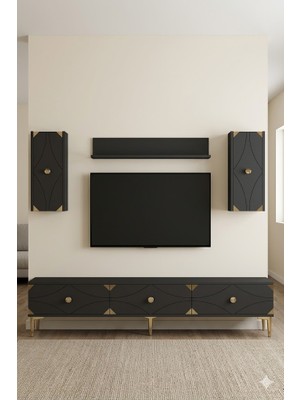 Ceneyra TVR1897AG Alfa Tv Ünitesi Takımı Antrasit-Gold 180CM