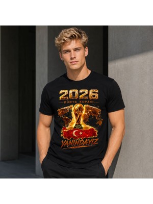 Generic 2026 Dünya Kupası Yanındayız Baskılı %100 Pamuk Premium Unisex Tişört