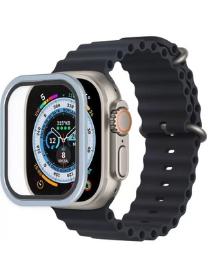 sbodurhome  Apple Watch Ultra 49MM Alüminyum Kasa Cam Ekran Koruyucu - Mavi