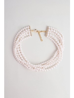 So CHIC Barbara 18 Ayar Sarı Altın Kaplama 42 cm Gümüş Choker Kolye