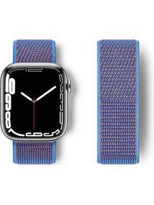 Naturion Newface Apple Watch 42MM Hasırlı Cırtcırtlı Kordon - Mor