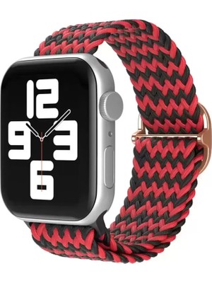 Naturion Newface Apple Watch 42MM Star Kordon - Zigzag Kırmızı-Siyah
