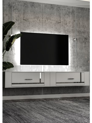 Cantek Dizayn TV1412-1412-TWİNRETRO-32 Tv Sehpası Beya-Gümüş