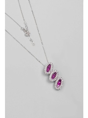 So CHIC So Chıc... Zirkonu Taşlı 18 Ayar Beyaz Altın Kaplama 43 cm Gümüş Kolye