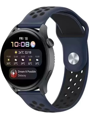 Naturion Newface Watch 22MM Spor Delikli Kordon - Lacivert-Siyah