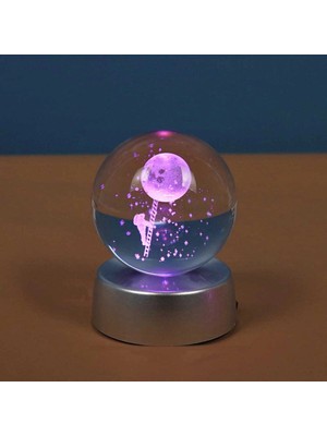 Skygo Merdiven Astronot Plastik Altlıklı Işıklı Cam Küre (Capı:6 Cm, Pilli)
