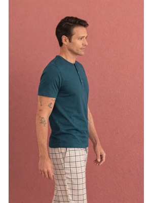 %100 Koton Pijama Takımı Uzun