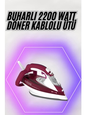 sbodurhome 2200W Seramik Kaplama Estetik Tasarımı 360 Derece Dönebilir Kablosu