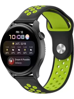 Naturion Newface Watch 20MM Spor Delikli Kordon - Siyah-Yeşil
