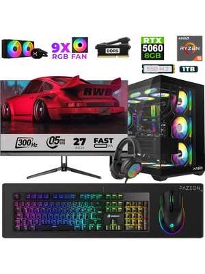 Xaser Star X270 Ryzen 5 7500F 32GB Ram 1tb M.2 Nvme SSD 8gb RTX5060 27" 300Hz Oyuncu Bilgisayarı