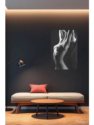 Şehzat Nü Kadın Kusursuz Vücut Dikey Tekli Kanvas Duvar Tablosu Modern Salon Yatak Odası Ofis Cafe