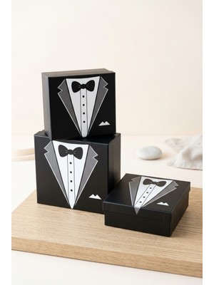 Creapack Damat Kolisi 3'lü Set, Damat Hediye Kutusu, Şık Tasarım, Kaliteli Malzeme
