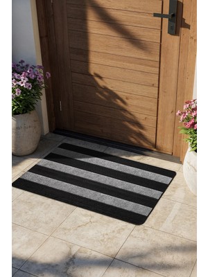 Cotto Home PS035A Gri Kaymaz Taban Nem Alıcı Toz Alıcı Kapı Önü Paspası Uv Dayanıklı 45X70 cm
