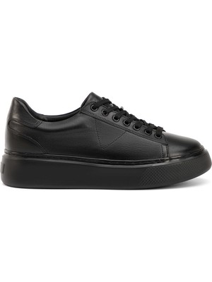 Tergan Four Season Tergan Siyah Hakiki Deri Erkek Sneaker - E4MEAY057784-L6O