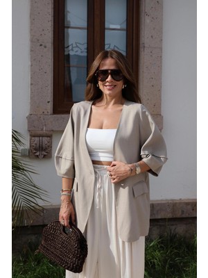 Purple By Banu Bej Balon Kol Keten Blazer